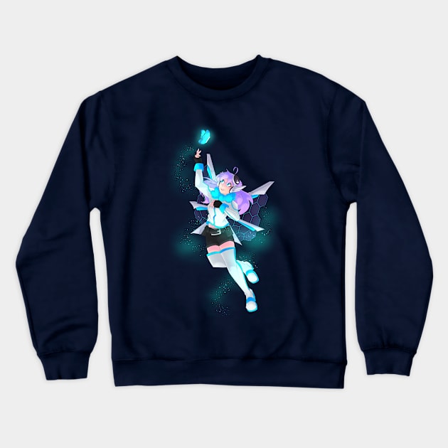 Ichara Berin Glowing Butterfly Crewneck Sweatshirt by zacharymorgan